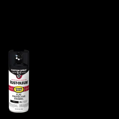 Rustoleum 376855EA Stops Rust 5-in-1 Spray Paint, Flat Black, 12 Oz Aerosol Can