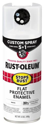 Rustoleum 376856 Stops Rust 5-in-1 Spray Paint, Flat White, 12 Oz Aerosol Can, 6/carton