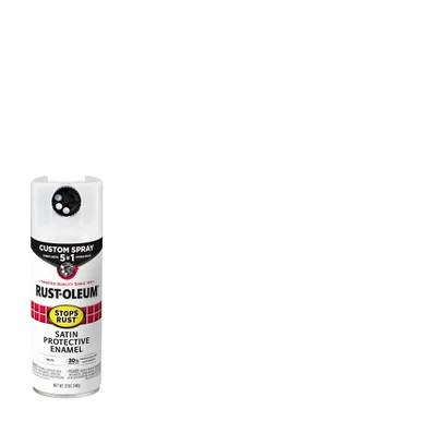 Rustoleum 376870EA Stops Rust 5-in-1 Spray Paint, Satin White, 12 Oz Aerosol Can