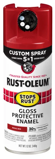 Rustoleum 376895 Stops Rust 5-in-1 Spray Paint, Gloss Regal Red, 12 Oz Aerosol Can, 6/carton