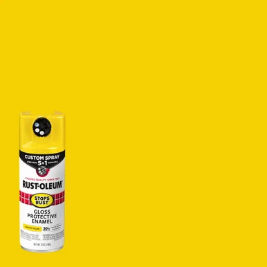Rustoleum 376898EA Stops Rust 5-in-1 Spray Paint, Gloss Sunburst Yellow, 12 Oz Aerosol Can