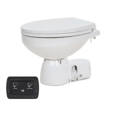 Jabsco 38045-4192RSP Quiet Flush E2 Fresh Water Toilet Regular Bowl - 12v – Soft Close Lid