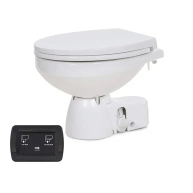 Jabsco 38045-4194RSP Quiet Flush E2 Fresh Water Toilet Regular Bowl - 24v – Soft Close Lid