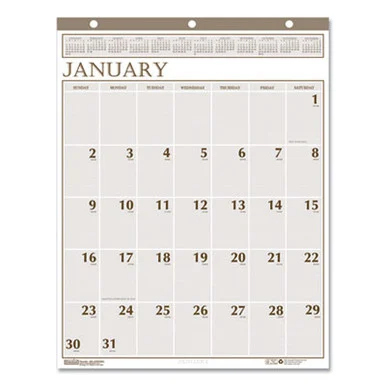 House Of Doolittle 380 Large Print Recycled Monthly Wall Calendar, 20 X 26, Beige Sheets, 12-month (jan To Dec): 2025