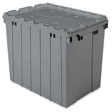 Akro-mils Attached Lid Container - Internal Dimensions: 16.88" Height - External Dimensions: 21.5" Length X 15" Width X 17" Height - 100 Lb - 17 Gal - Padlock, String/button Tie Closure - (39170grey)
