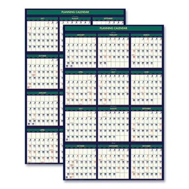 House Of Doolittle 391 Four Season Erasable Business/academic Recycled Wall Calendar, 24 X 37, 12-month(july-june): 2025-26, 12-month(jan-dec): 2026