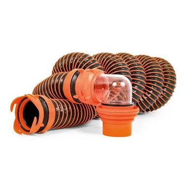 Camco 39859 RhinoEXTREME 15' Sewer Hose Kit with Swivel Fitting 4 In 1 Elbow Caps