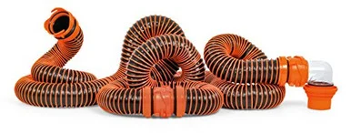 Camco RhinoEXTREME 20ft RV Sewer Hose Kit- Includes Swivel Fitting and Translucent Elbow with 4-In-1 Dump Station Fitting- Crush Resistant- Storage Caps Included - 39867