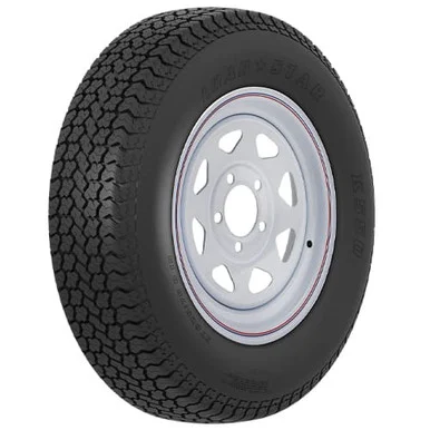 Johnson P umps 3S541 ST205/75D15 Trailer Tire On 5-Lug White Modular Wheel