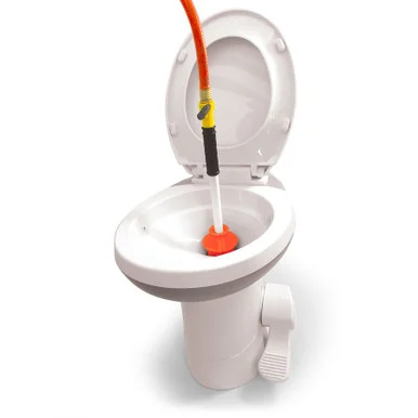 Camco 40075 Rhino Toilet Flush Valve Prop -Fits Onto Tank Rinser To Hold RV Toilet Valve Open For Cleaning- Prevents Toilet Valve Damage During Cleaning and Minimizes Splashing- Red- Standard 40075_68