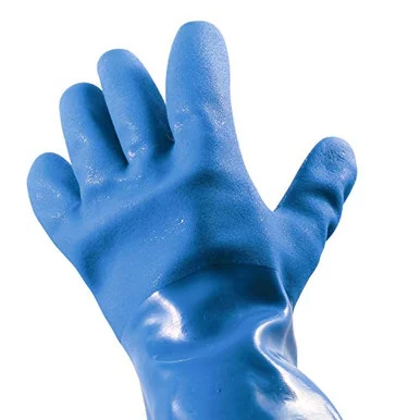 Camco Durable All Purpose RV and Camper Reusable Sanitation Gloves - Will Grip in Wet or Dry Conditions | Blue PVC Gloves - 1 Pair (40287)-Large 40287_68
