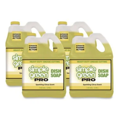Simple Green 4101128 Pro Dish Soap, Sparkling Citrus Scent, 1 Gal Bottle, 4/carton