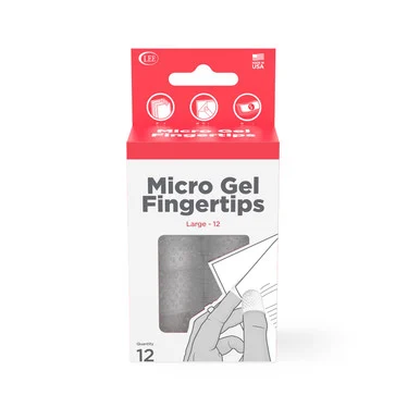 Lee Products 41070 Micro-gel Fingertips, Size 12, Large, Clear, 12/pack