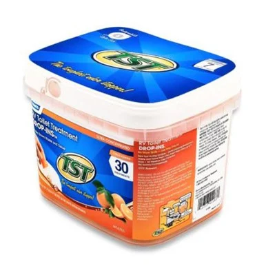 Camco TST Ultra-Concentrated Orange Citrus Scent RV Toilet Treatment Drop-Ins- Formaldehyde Free- Breaks Down Waste And Tissue- Septic Tank Safe- 30-Pack (41183)