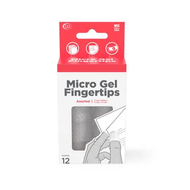 Lee Products 41410 Micro-gel Fingertips, Small, Medium, Large, X-large, Clear, 12/pack