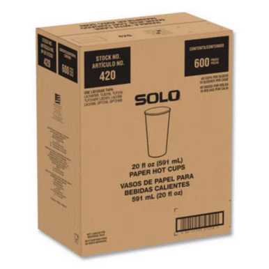 Dart 420RCPLANET Recycled Content Pcf Paper Hot Cups, Proplanet Seal, 20 Oz, White/blue, 600/carton