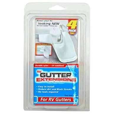 Camco 42123 Gutter Extensions - Pack of 4 - White