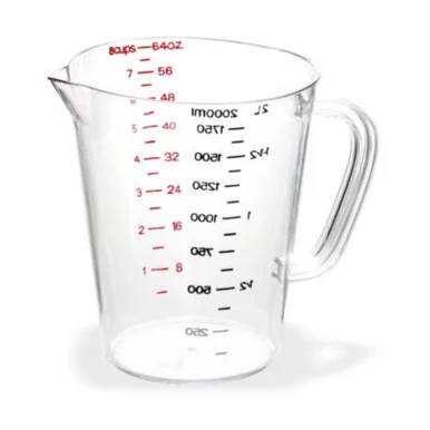 San Jamar 4314407 Commercial Measuring Cup, 0.5 Gal, Clear