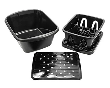 Camco 43518 Black Sink Kit with Dish Drainer- Dish Pan and Sink Mat 43518_68