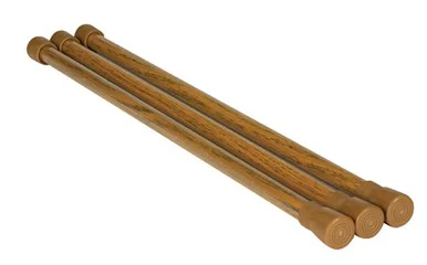 Camco 28 RV Refrigerator Bars - Holds Food and Drinks in Place During Travel- Prevents Messy Spills- Spring Loaded and Extends Between 16 and 28 - Oak Finish (3 Pack) (43823) 43823_68