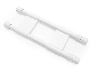 Camco 17 RV Double Cupboard Bar- Holds Food and Drinks in Place During Travel- Prevents Messy Spills- Spring Loaded and Extends Between 10 and 17 - White ( 44093)
