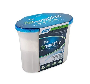 Camco 44195 Fragrance Free Miniature Dehumidifier - Compact Size- Absorbs Up to 3x Its Weight in Water. - White 44195_68