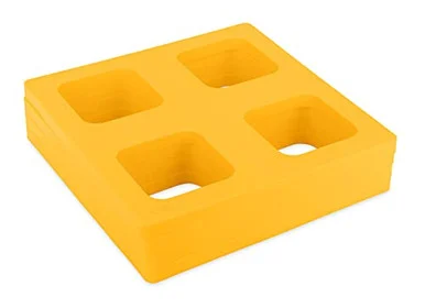 Camco Durable Leveling Block Caps - Securely Fits on Top of Your Leveling Blocks to Create An Even Surface Without Increasing Stack Height - 4 Pack (44500) - Yellow