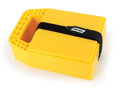 Camco RV Stabilizing Jack Pads- Helps Prevent Jacks From Sinking- 6.5 Inch x 9 Inch Pad - 4 Pack (44595)- Yellow