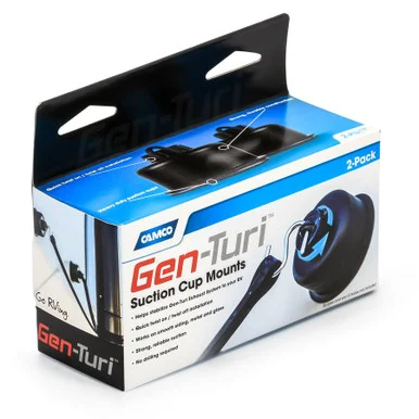 Camco 44850 Gen-Turi Suction Cup Mount- Helps Stabilize Gen-turi Exhaust System to Your RV- Camper or Trailer- No Drilling Required (Pack of 2) - black 44850_68