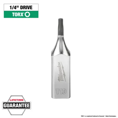 Milwaukee Electric Tools 45-34-1001 Milwaukee Tool 1/4" Drive T10 Torx Bit Socket