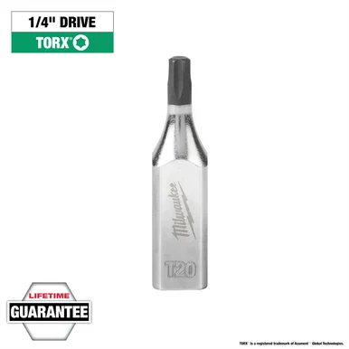 Milwaukee Electric Tools 45-34-1003 Milwaukee Tool 1/4" Drive T20 Torx Bit Socket