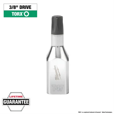 Milwaukee Electric Tools 45-34-1016 Milwaukee Tool 3/8" Drive T47 Torx Bit Socket