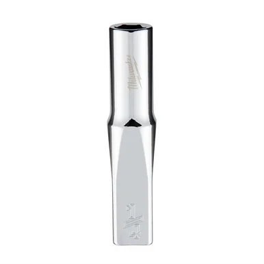 Milwaukee Electric Tools 45-34-9014 Milwaukee Tool 1/4" Drive 1/4" Sae 6-point Deep Socket With Four Flat Sides, Vanadium Steel, Chrome