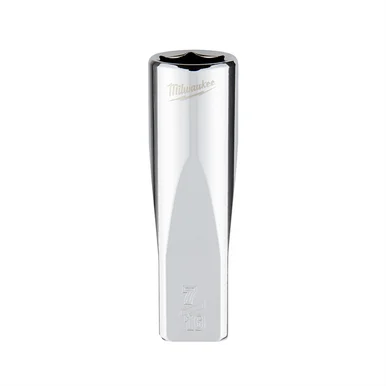 Milwaukee Electric Tools 45-34-9019 Milwaukee Tool 1/4" Drive 7/16" Sae 6-point Deep Socket With Four Flat Sides, Vanadium Steel, Chrome