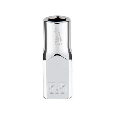 Milwaukee Electric Tools 45-34-9031 Milwaukee Tool Milwaukee Tool 1/4" Drive 5.5mm Metric Socket With Four Flat Sides, 6-point, Vanadium Steel, Chrome