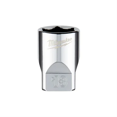 Milwaukee Electric Tools 45-34-9039 Milwaukee Tool Milwaukee Tool 1/4" Drive 13mm Metric Socket With Four Flat Sides, 6-point, Vanadium Steel, Chrome