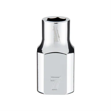 Milwaukee Electric Tools 45-34-9077 Milwaukee Tool 3/8" Drive 7mm Metric 6-point Socket With Four Flat Sides, Vanadium Steel, Chrome