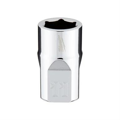 Milwaukee Electric Tools 45-34-9081 Milwaukee Tool 3/8" Drive 11mm Metric 6-point Socket With Four Flat Sides, Vanadium Steel, Chrome