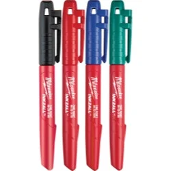 Milwaukee Electric Tools 48-22-3106 Milwaukee 4-pack Fine Point Colored Inkzalls Markers