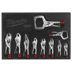Milwaukee Electric Tools 48-22-3690 Milwaukee 10-piece Torque Lock Curved Jaw Pliers Kit