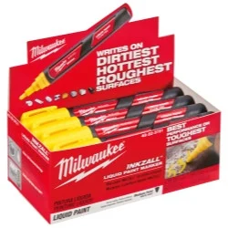 Milwaukee Electric Tools 48-22-3721 Milwaukee Inkzall Yellow Liquid Paint Marker - 12 Pack