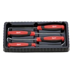 Milwaukee Electric Tools 48-22-9215 Milwaukee 4-piece All-metal Core Comfort Grip Hook & Pick Set, Chrome Plated