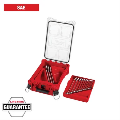 Milwaukee Electric Tools 48-22-9484 Milwaukee Tool 15pc Sae Combination Wrench Set With Packout Compact Organizer