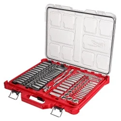 Milwaukee Electric Tools 48-22-9486 Milwaukee Tool 106pc 1/4" And 3/8" Metric & Sae Ratchet And Socket Set With Packout Low-profile Organizer