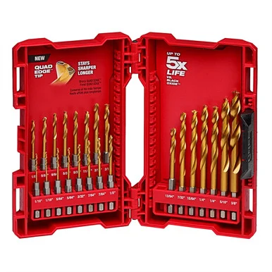Milwaukee Electric Tools 48-89-4631 Milwaukee Tool Shockwave Impact Duty Red Helix Titanium Drill Bit Set ‐ 23pc
