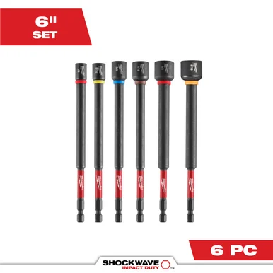 Milwaukee Electric Tools 49-66-4567 Milwaukee Tool 6 Piece Shockwave Impact Duty 6 Inch Magnetic Nut Driver Set