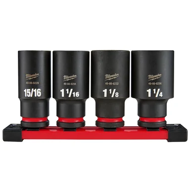 Milwaukee Electric Tools 49-66-7026 Milwaukee Tool 4piece Shockwave Impact Duty 1/2 Inch Drive Sae Deep 6 Point Socket Set