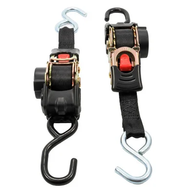 Camco 50033 Retractable Tie Down Straps - 1" Width 6' Dual Hooks