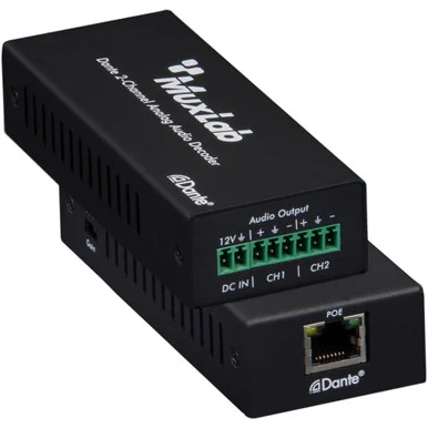 MuxLab Dante 2-Channel Analog Audio Decoder (500552)