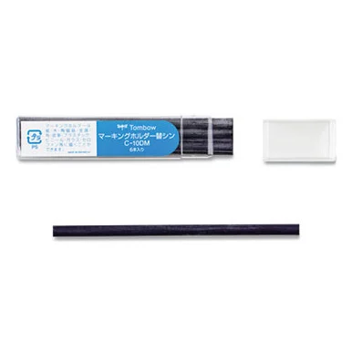 Tombow 51540 Mechanical Wax-based Marking Pencil Refills, 4.4 Mm, Blue, 10/box
